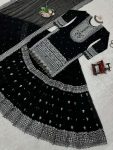 DESIGNER GEORGETTE THREAD SEQUENCE WORK TOP LEHENGA WITH DUPATTA WEDDING WEAR WHOLESALE PRICE ETHNIC GARMENT (6)
