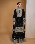 DESIGNER GEORGETTE THREAD SEQUENCE WORK TOP LEHENGA WITH DUPATTA WEDDING WEAR WHOLESALE PRICE ETHNIC GARMENT (6)