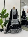 DESIGNER GEORGETTE THREAD SEQUENCE WORK TOP LEHENGA WITH DUPATTA WEDDING WEAR WHOLESALE PRICE ETHNIC GARMENT (6)