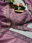 DESIGNER GOLD CRUNCHY THREAD SEQUENCE EMBROIDERY WORK SAREE WITH STITCHED BLOUSE PARTY WHOLESALE PRICE ETHNIC GARMENT (7)