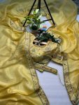 DESIGNER GOLD CRUNCHY THREAD SEQUENCE EMBROIDERY WORK SAREE WITH STITCHED BLOUSE PARTY WHOLESALE PRICE ETHNIC GARMENT (13)