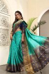 DESIGNER ROW SILK MEENAKARI ZARI WORK SAREE WITH UNSTITCHED BLOUSE FESTIVAL WEAR WHOLESALE PRICE ETHNIC GARMENT (16)