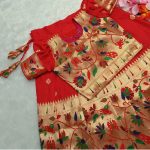 DESIGNER SOFT DOLA SILK ZARI WEAVING WORK KID’S LEHENGA CHOLI FESTIVAL WEAR WHOLESALE PRICE ETHNIC GARMENT (6)