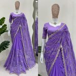 DESIGNER TABBY SILK CODING SEQUENCE WORK SAREE WITH UNSTITCHED BLOUSE PARTY WEAR WHOLESALE PRICE ETHNIC GARMENT (15)