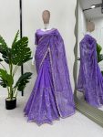 DESIGNER TABBY SILK CODING SEQUENCE WORK SAREE WITH UNSTITCHED BLOUSE PARTY WEAR WHOLESALE PRICE ETHNIC GARMENT (15)