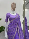 DESIGNER TABBY SILK CODING SEQUENCE WORK SAREE WITH UNSTITCHED BLOUSE PARTY WEAR WHOLESALE PRICE ETHNIC GARMENT (15)