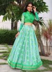 DESIGNER TUSSAR SILK PRINT ZARI WEAVING WORK LEHENGA CHOLI FESTIVAL WEAR WHOLESALE PRICE ETHNIC GARMENT (9)