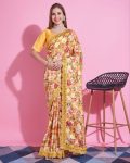 DESIGNER VICHITRA SILK CROCHET WITH DIGITAL PRINT FLORAL WORK SAREE WITH UNSTITCHED BLOUSE PARTY WHOLESALE PRICE ETHNIC GARMENT (34)