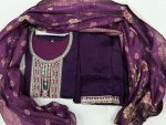 DESIGNER VICHITRA SILK EMBROIDERY WORK TOP BOTTOM WITH DUPATTA FESTIVAL WEAR WHOLESALE PRICE ETHNIC GARMENT (4)