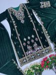 DESIGNER VISCOSE VELVET EMBROIDERY SEQUENCE WORK TOP BOTTOM WITH DUPATTA FESTIVAL WEAR WHOLESALE PRICE ETHNIC GARMENT (4)