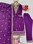 FANCY CHINON SILK EMBROIDERY SEQUENCE WORK TOP BOTTOM WITH DUPATTA FESTIVAL WEAR WHOLESALE PRICE ETHNIC GARMENT (4)