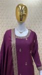 FANCY CHINON SILK EMBROIDERY WORK TOP PALAZZO WITH DUPATTA PARTY WEAR WHOLESALE PRICE ETHNIC GARMENT (3)
