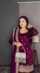 FANCY CHINON SILK EMBROIDERY WORK TOP PALAZZO WITH DUPATTA PARTY WEAR WHOLESALE PRICE ETHNIC GARMENT (3)