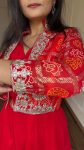 FANCY GEORGETE EMBROIDERY SEQUENCE CODING WORK GOWN JACKET WITH BELT FESTIVAL WEAR WHOLESALE PRICE ETHNIC GARMENT (23)