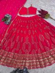 FANCY GEORGETTE EMBROIDERY SEQUENCE WORK LEHENGA CHOLI WITH DUPATTA FESTIVAL WEAR WHOLESALE PRICE ETHNIC GARMENT (11)