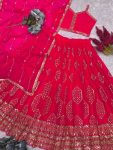 FANCY GEORGETTE EMBROIDERY SEQUENCE WORK LEHENGA CHOLI WITH DUPATTA FESTIVAL WEAR WHOLESALE PRICE ETHNIC GARMENT (11)