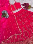 FANCY GEORGETTE EMBROIDERY SEQUENCE WORK LEHENGA CHOLI WITH DUPATTA FESTIVAL WEAR WHOLESALE PRICE ETHNIC GARMENT (11)