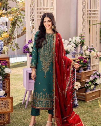 FANCY GEORGETTE EMBROIDERY  SEQUENCE WORK  TOP BOTTOM WITH DUPATTA BLUE