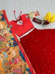 FANCY GEORGETTE KALAMKARI PRINT WITH EMBROIDERY WORK LEHENGA CHOLI WITH DUPATTA FESTIVAL WEAR WHOLESALE PRICE ETHNIC GARMENT (12)