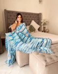 FANCY GEORGETTE PRINT EMBROIDERY SEQUENCE WORK SAREE WITH UNSTITCHED BLOUSE PARTY WEAR WHOLESALE PRICE ETHNIC GARMENT (5)