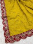 FANCY GEORGETTE THREAD CHICKENKARI EMBROIDERY WORK SAREE WITH STITCHED BLOUSE FESTIVAL WEAR WHOLESALE PRICE ETHNIC GARMENT 2 (1)