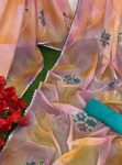 FANCY ORGANZA DIGITAL PRINTED SAMOSA LACE WITH STONE WORK SAREE WITH UNSTITCHED BLOUSE PARTY WEAR WHOLESALE PRICE ETHNIC GARMENT (3)