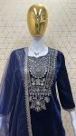 FANCY VISCOSE VELVET EMBROIDERY SEQUENCE WORK TOP BOTTOM WITH DUPATTA FESTIVAL WEAR WHOLESALE PRICE ETHNIC GARMENT1 (2)