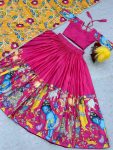 FASHIONABLE CREPE KALAMKARI PRINT WORK LEHENGA CHOLI WITH DUPATTA WEDDING WEAR WHOLESALE PRICE ETHNIC GARMENT (4)