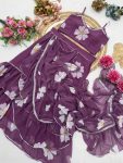 FASHIONABLE GEORGETTE DIGITAL PRINT WORK LEHENGA SAREE STITCHED BLOUSE PARTY WEAR WHOLESALE PRICE ETHNIC GARMENT (5)