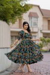 FASHIONABLE GEORGETTE FLORAL DIGITAL PRINT WORK READY TO WEAR GOWN FESTIVAL WHOLESALE PRICE ETHNIC GARMENT (2)