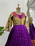 FASHIONABLE JACQUARD SILK DIGITAL PRINT WORK GOWN WITH KOTI FESTIVAL WEAR WHOLESALE PRICE ETHNIC GARMENT (5)