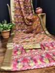 FASHIONABLE LINEN COTTON BANDHEJ DIGITAL PRINT WORK SAREE WITH UNSTITCHED BLOUSE FESTIVAL WEAR WHOLESALE PRICE ETHNIC GARMENT (15)