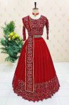 FASHIONABLE VELVET EMBROIDERY SEQUNECE WORK LEHENGA CHOLI WITH DUPATTA PARTY WEAR WHOLESALE PRICE ETHNIC GARMENT (6)