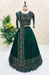 FASHIONABLE VELVET EMBROIDERY SEQUNECE WORK LEHENGA CHOLI WITH DUPATTA PARTY WEAR WHOLESALE PRICE ETHNIC GARMENT (8)