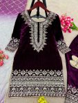 FASHIONABLE VISCOSE VELVET EMBROIDERY SEQUENCE WORK TOP BOTTOM WITH DUPATTA FESTIVAL WEAR WHOLESALE PRICE ETHNICGARMENT (11)