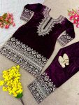 FASHIONABLE VISCOSE VELVET EMBROIDERY SEQUENCE WORK TOP BOTTOM WITH DUPATTA FESTIVAL WEAR WHOLESALE PRICE ETHNICGARMENT (11)