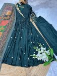 RICH LOOK CHINON SILK EMBROIDERY WORK GOWN BOTTOM WITH DUPATTA FESTIVAL WEAR WHOLESALE PRICE ETHNICGARMENT (3)