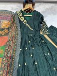 RICH LOOK CHINON SILK EMBROIDERY WORK GOWN BOTTOM WITH DUPATTA FESTIVAL WEAR WHOLESALE PRICE ETHNICGARMENT (3)