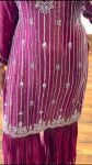 RICH LOOK CHINON SILK SEQUENCE THREAD EMBROIDERY WORK TOP SHARARA WITH DUPATTA FESTIVAL WEAR WHOLESALE PRICE ETHNIC GARMENT (14)