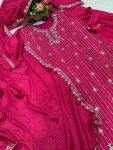RICH LOOK CHINON SILK SEQUENCE THREAD EMBROIDERY WORK TOP SHARARA WITH DUPATTA FESTIVAL WEAR WHOLESALE PRICE ETHNIC GARMENT (14)