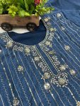 RICH LOOK CHINON SILK SEQUENCE THREAD EMBROIDERY WORK TOP SHARARA WITH DUPATTA FESTIVAL WEAR WHOLESALE PRICE ETHNIC GARMENT (6)