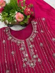 RICH LOOK CHINON SILK SEQUENCE THREAD EMBROIDERY WORK TOP SHARARA WITH DUPATTA FESTIVAL WEAR WHOLESALE PRICE ETHNIC GARMENT (14)