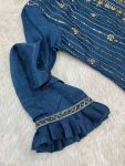 RICH LOOK CHINON SILK SEQUENCE THREAD EMBROIDERY WORK TOP SHARARA WITH DUPATTA FESTIVAL WEAR WHOLESALE PRICE ETHNIC GARMENT (6)