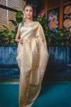 RICH LOOK LICHI SILK ZARI WEAVING WORK SAREE WITH UNSTITCHED BLOUSE FESTIVAL WEAR WHOLESALE PRICE ETHNIC GARMENT (5)