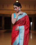 RICH LOOK LICHI SILK ZARI WEAVING WORK SAREE WITH UNSTITCHED BLOUSE WEDDING WEAR WHOLESALE PRICE ETHNC GARMENT (5)