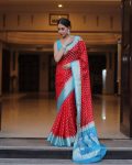 RICH LOOK LICHI SILK ZARI WEAVING WORK SAREE WITH UNSTITCHED BLOUSE WEDDING WEAR WHOLESALE PRICE ETHNC GARMENT (5)