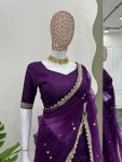 RICH LOOK SOFT NET CODING SEQUENCE WORK SAREE WITH UNSTITCHED BLOUSE PARTY WEAR WHOLESALE PRICE ETHNIC GARMENT (6)