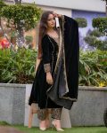 RICH LOOK VISCOSE VELVET EMBROIDERY SEQUENCE WORK TOP BOTTOM WITH DUPATTA FESTIVAL WEAR WHOLESALE PRICE ETHNICGARMENT (3)