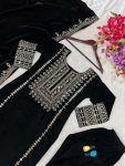 RICH LOOK VISCOSE VELVET EMBROIDERY SEQUENCE WORK TOP BOTTOM WITH DUPATTA FESTIVAL WEAR WHOLESALE PRICE ETHNICGARMENT (3)