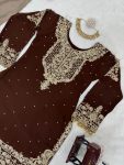 TRENDING GEORGETTE CODING SEQUENCE EMBROIDERY WORK TOP SHARARA WITH DUPATTA PARTY WEAR WHOLESALE PRICE ETHNIC GARMENT (4)